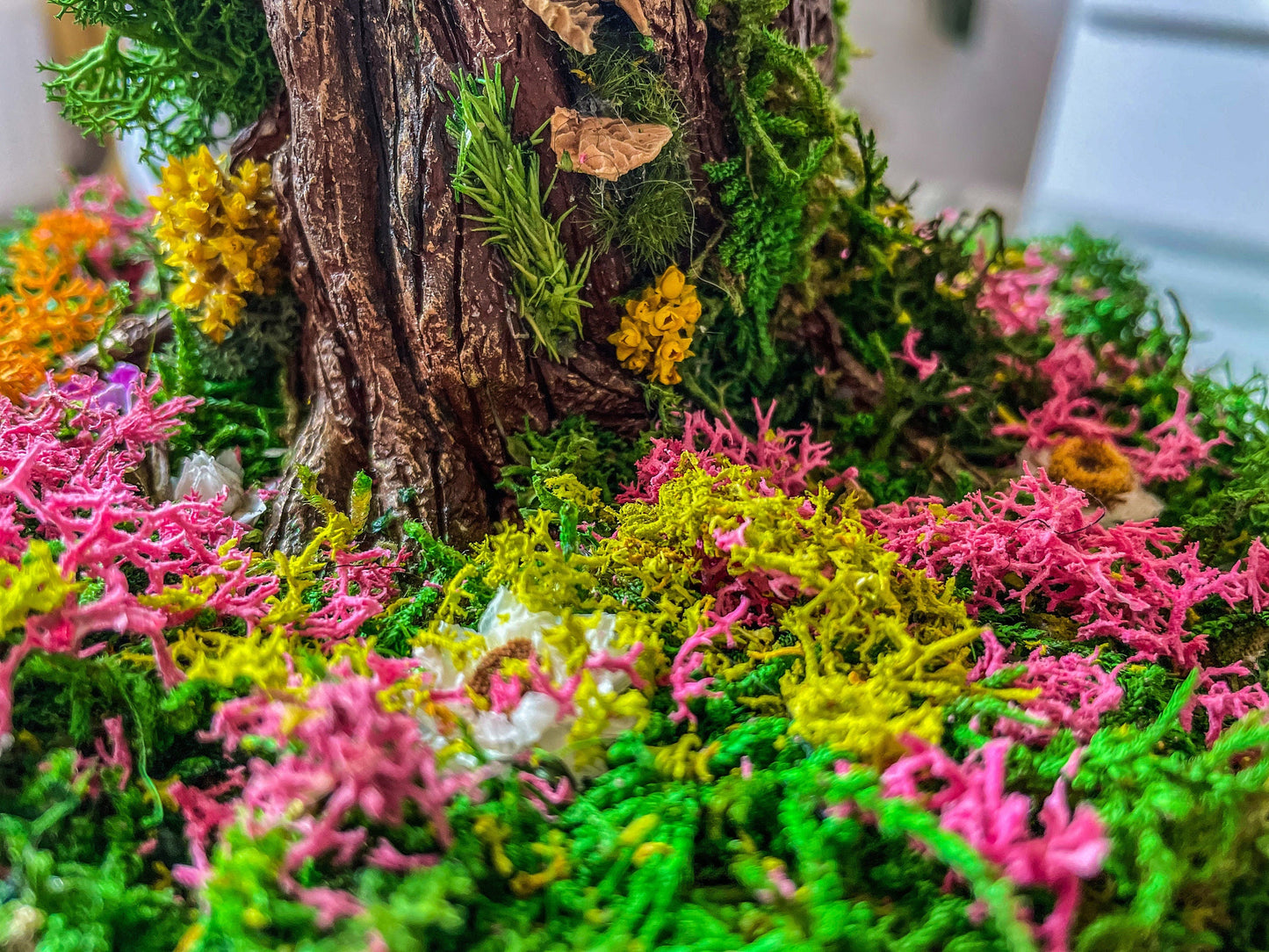 Mother Earth Tree Goddess Terrarium – Preserved Moss & Floral Sculpture in Glass Dome – Handmade Nature Spirit Decor – Gaia Earth Goddess Gift mossartbyrishstudio