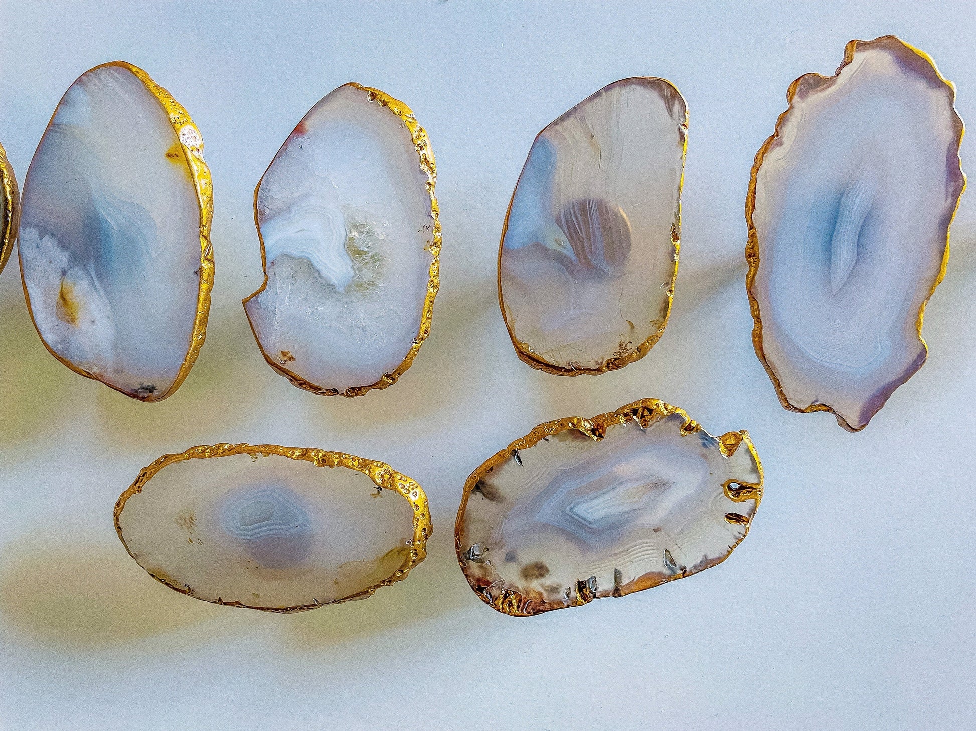 Brass Cabinet Closet Drawer Knobs Set of 12, Natural Agate Slice Cabinet Drawer Knobs mossartbyrishstudio