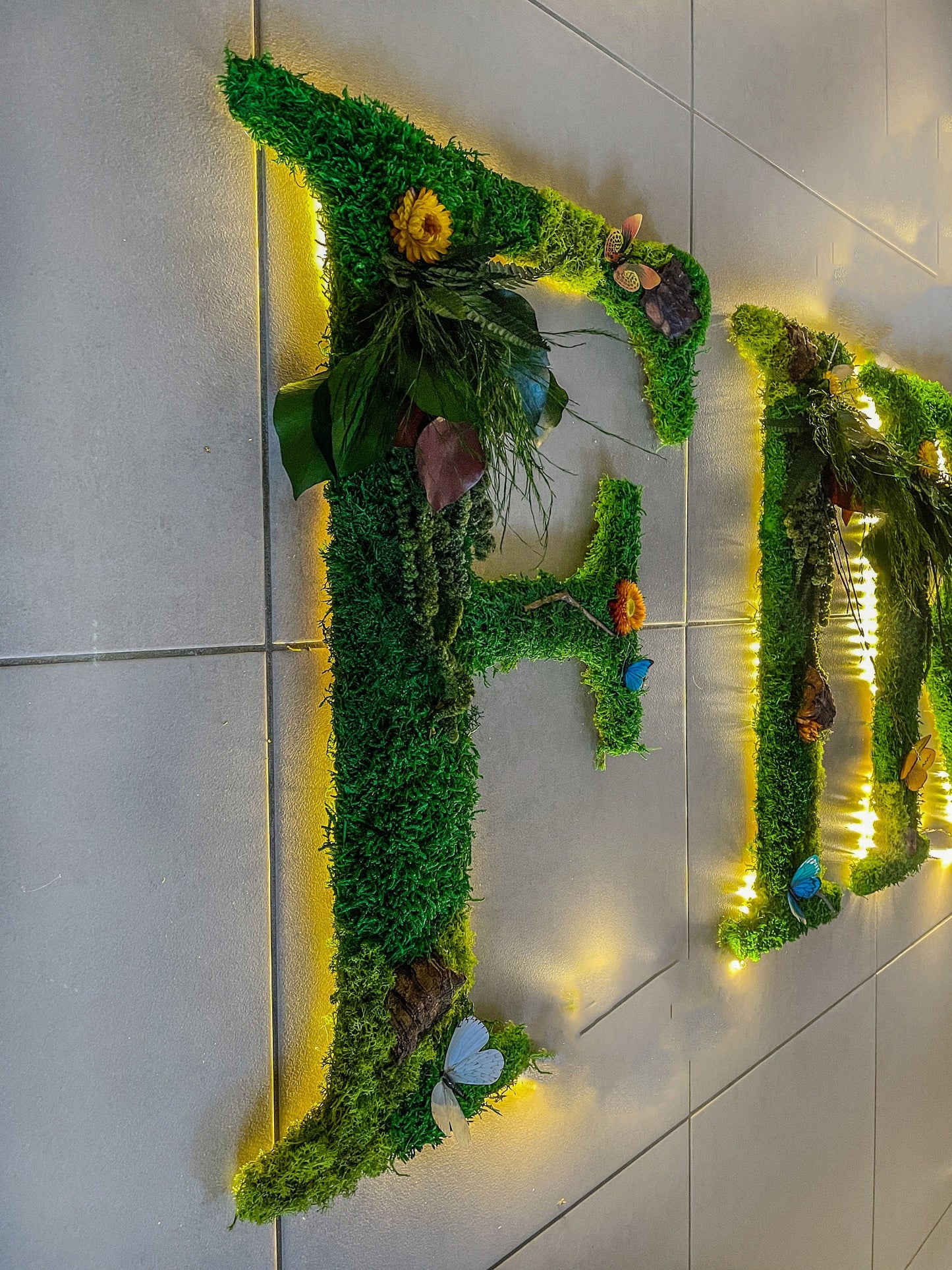 Custom Backlit Wall Letters | Moss Letters logo With Light | RishStudio mossartbyrishstudio