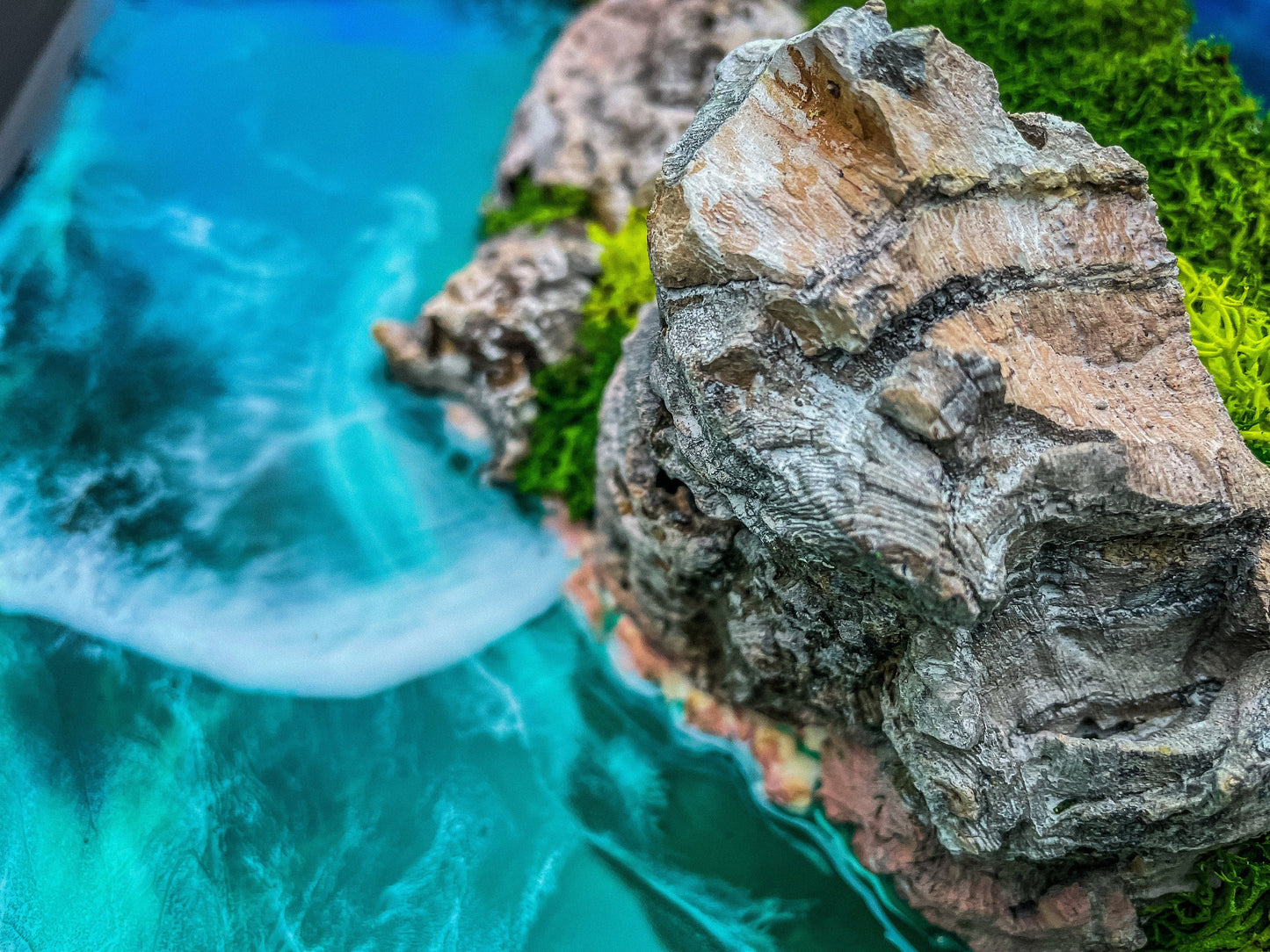 Resin seascape | Ocean Painting | Moss Wall Art | Sea Paintings mossartbyrishstudio