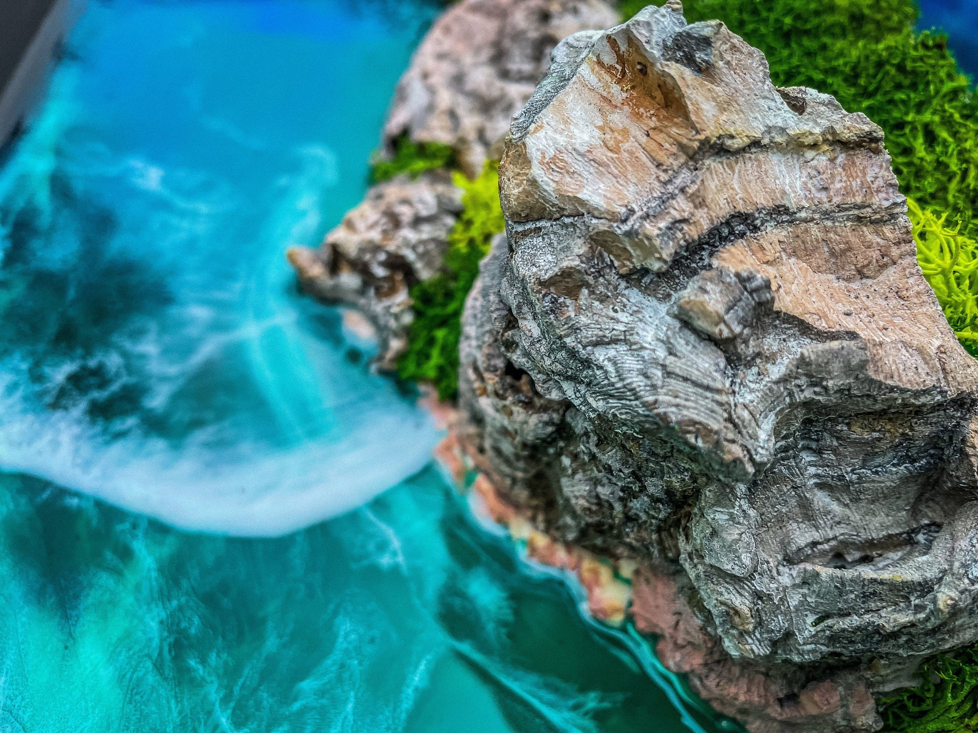 Resin seascape | Ocean Painting | Moss Wall Art | Sea Paintings mossartbyrishstudio