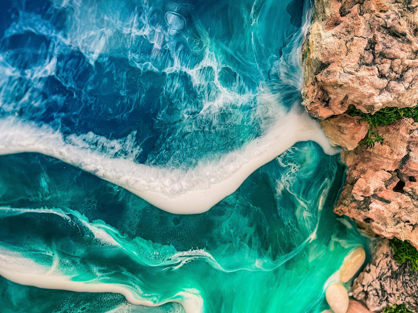 Resin seascape | Ocean Painting | Moss Wall Art | Sea Paintings mossartbyrishstudio