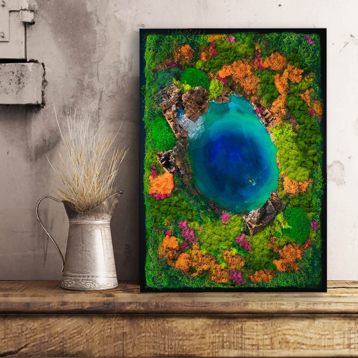 Ocean Wall Art | Seascape and Moss wall Art | RishStudio mossartbyrishstudio