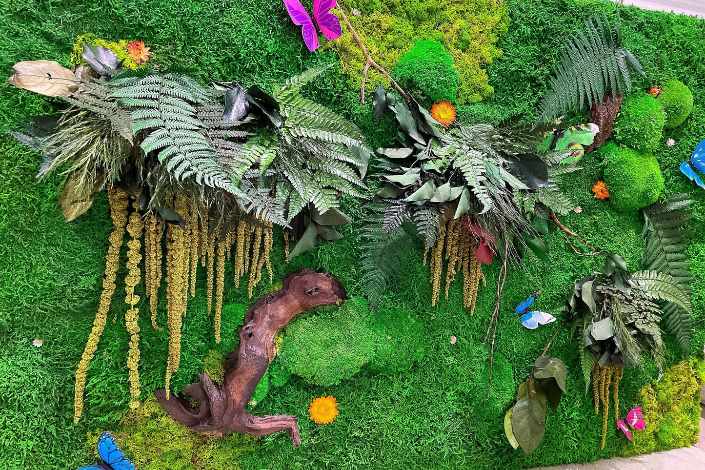 Preserved Moss Artwork with LED Lights | Botanical Moss Wall Art | RishStudio mossartbyrishstudio