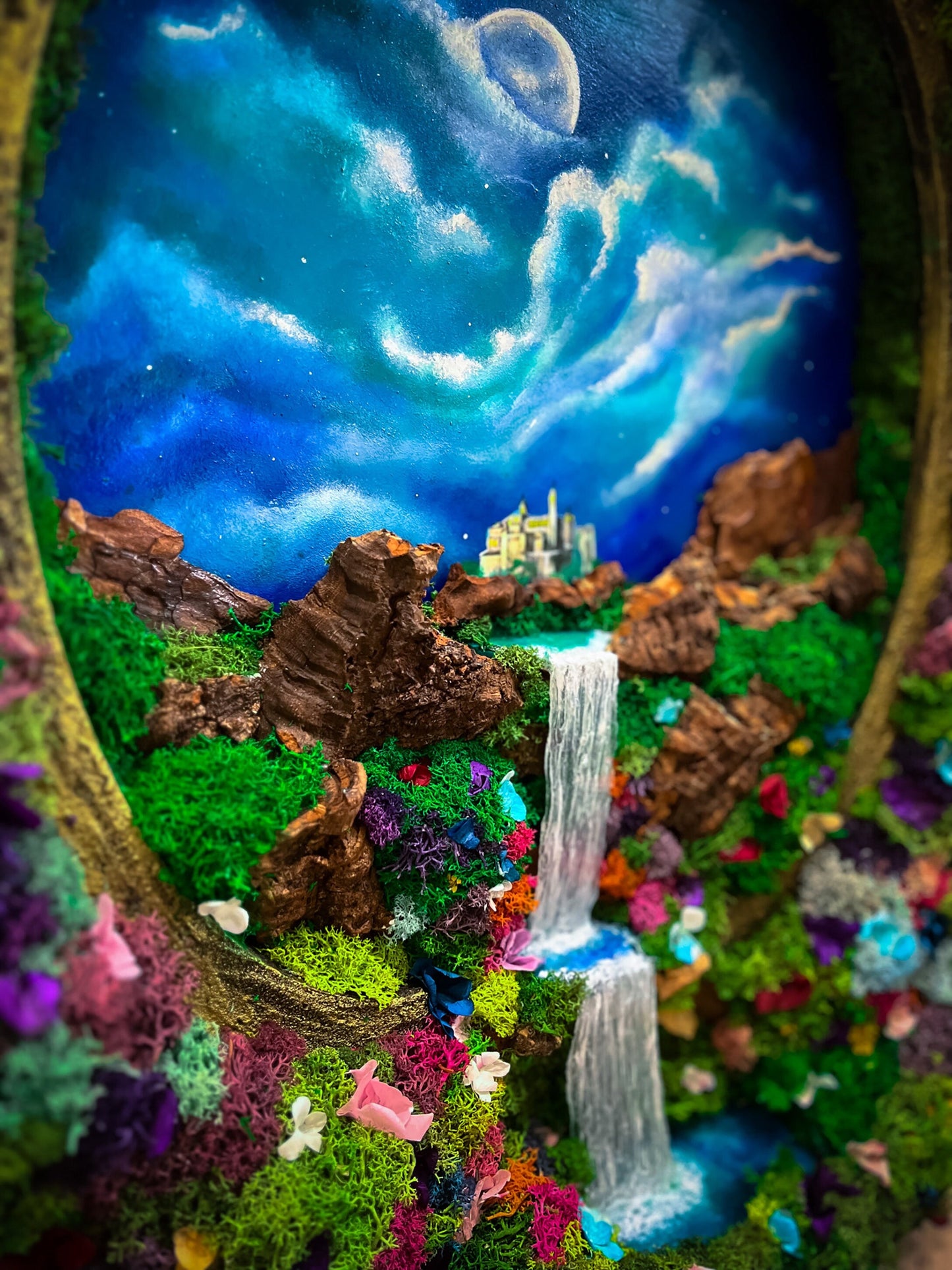 Fantasy living Wall | Waterfall Moss Wall Art mossartbyrishstudio