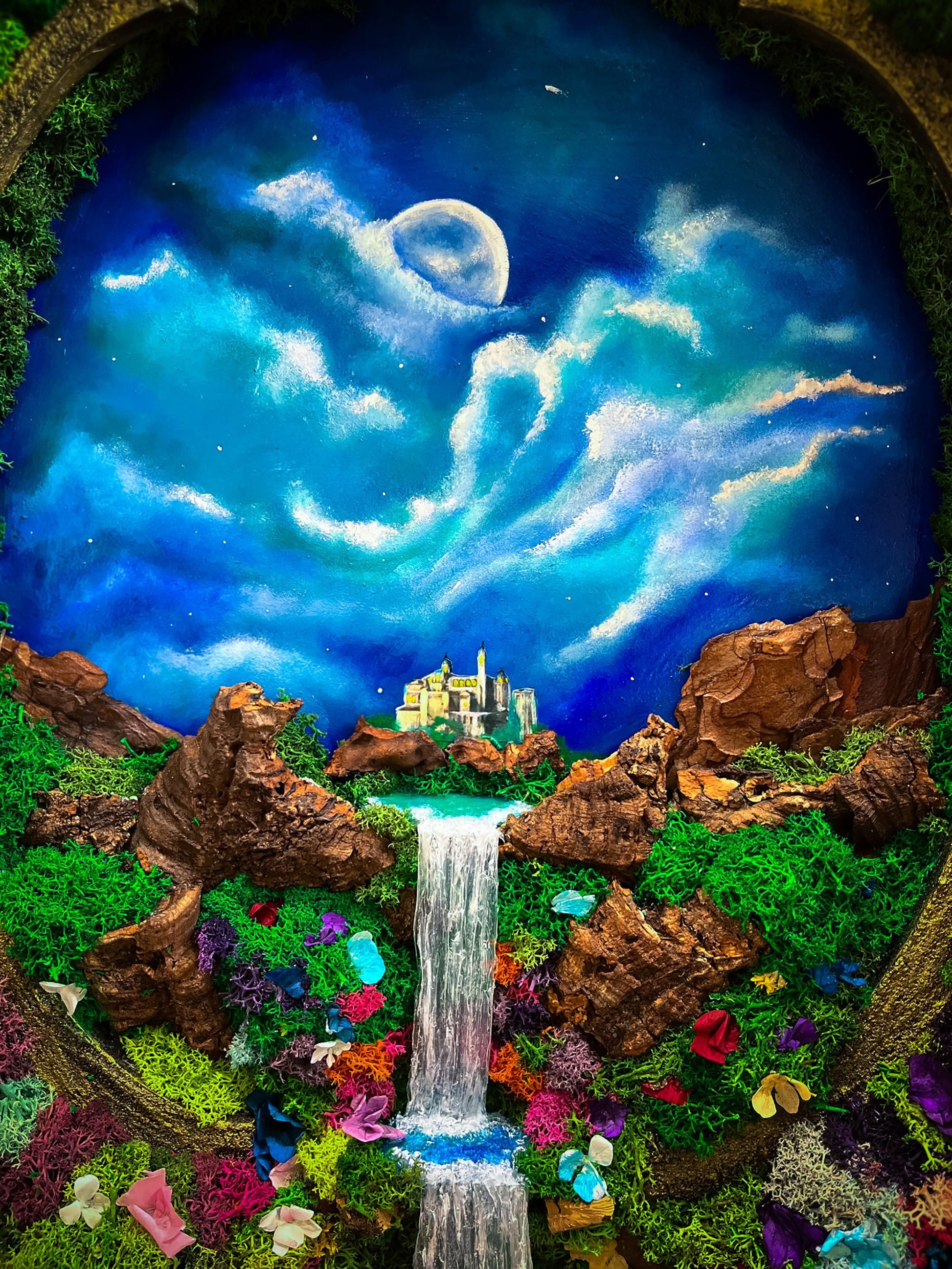 Fantasy living Wall | Waterfall Moss Wall Art mossartbyrishstudio