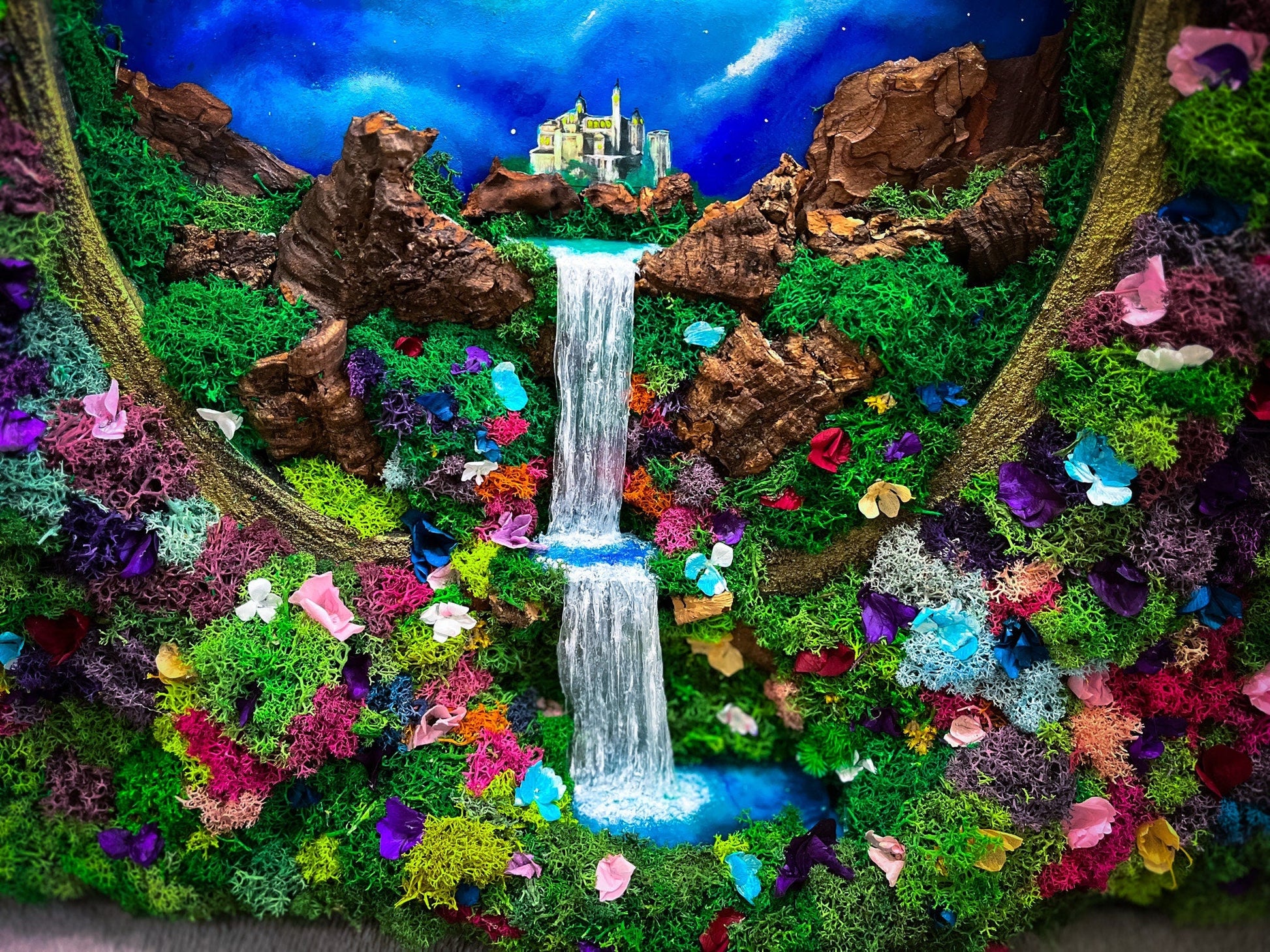 Fantasy living Wall | Waterfall Moss Wall Art mossartbyrishstudio