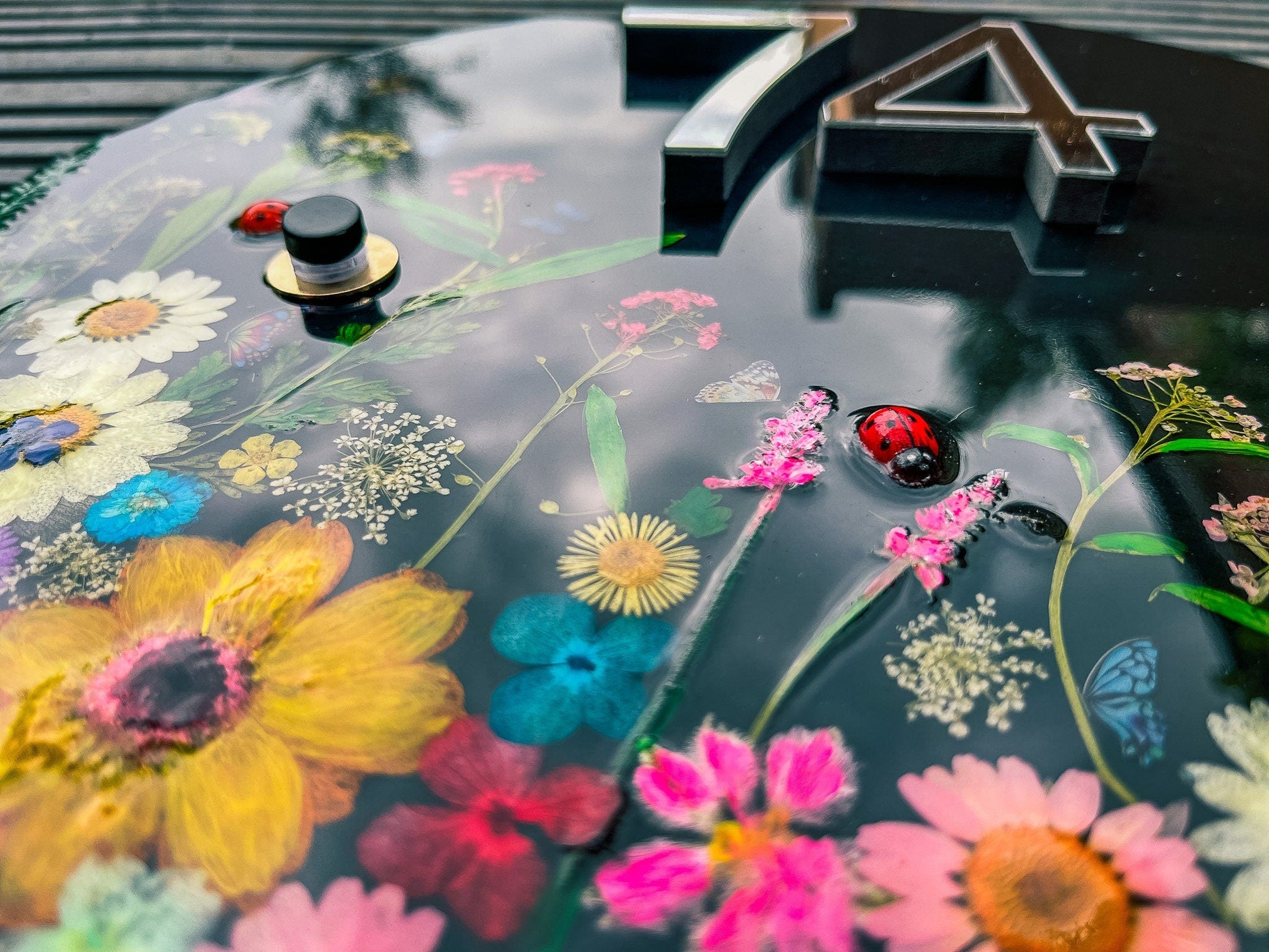 Slate House Sign | Personalised Modern House Plaque | Door Sign | House number Plaque mossartbyrishstudio