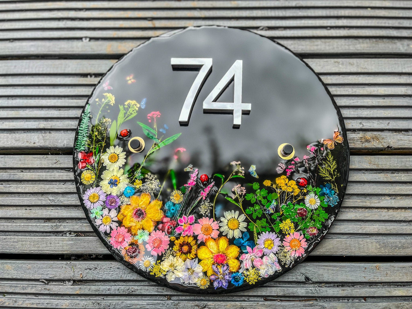 Slate House Sign | Personalised Modern House Plaque | Door Sign | House number Plaque mossartbyrishstudio