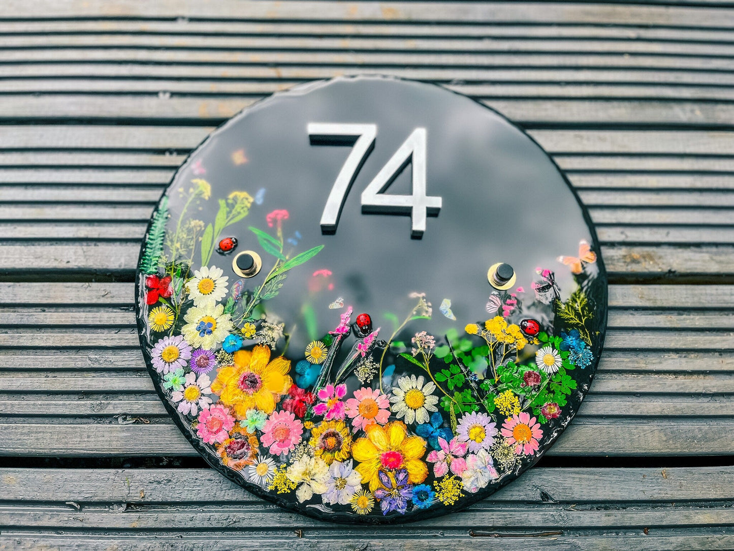 Slate House Sign | Personalised Modern House Plaque | Door Sign | House number Plaque mossartbyrishstudio