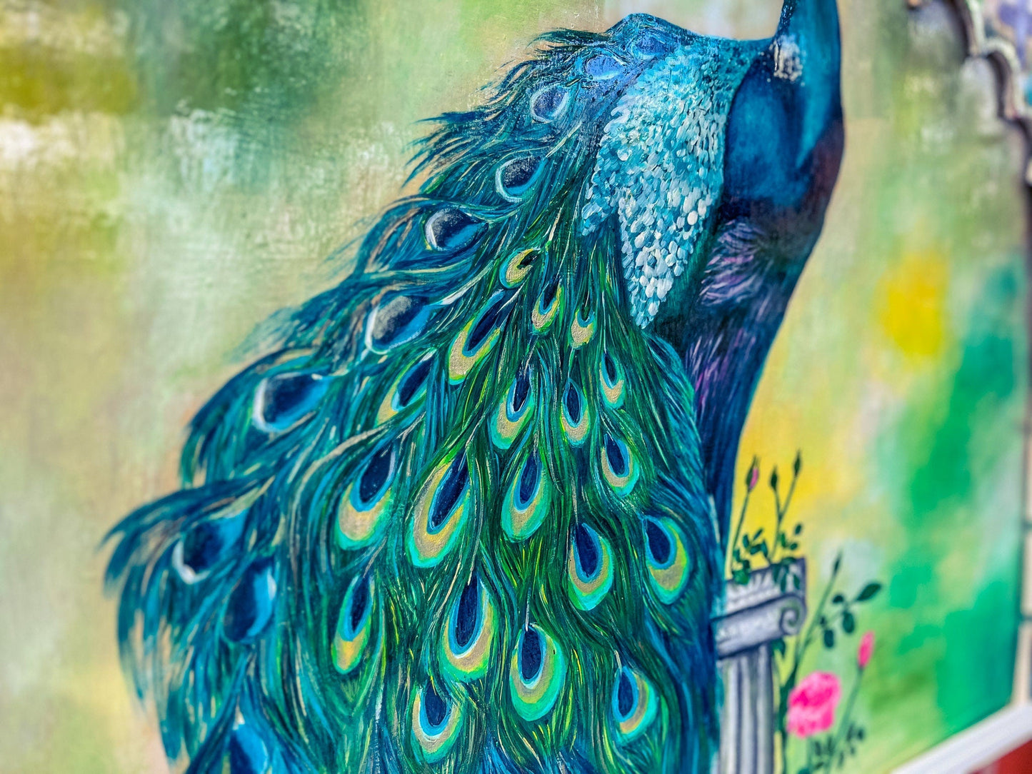 Persian Peacock Wall Art Illustration: Captivating Beauty for Your Home mossartbyrishstudio