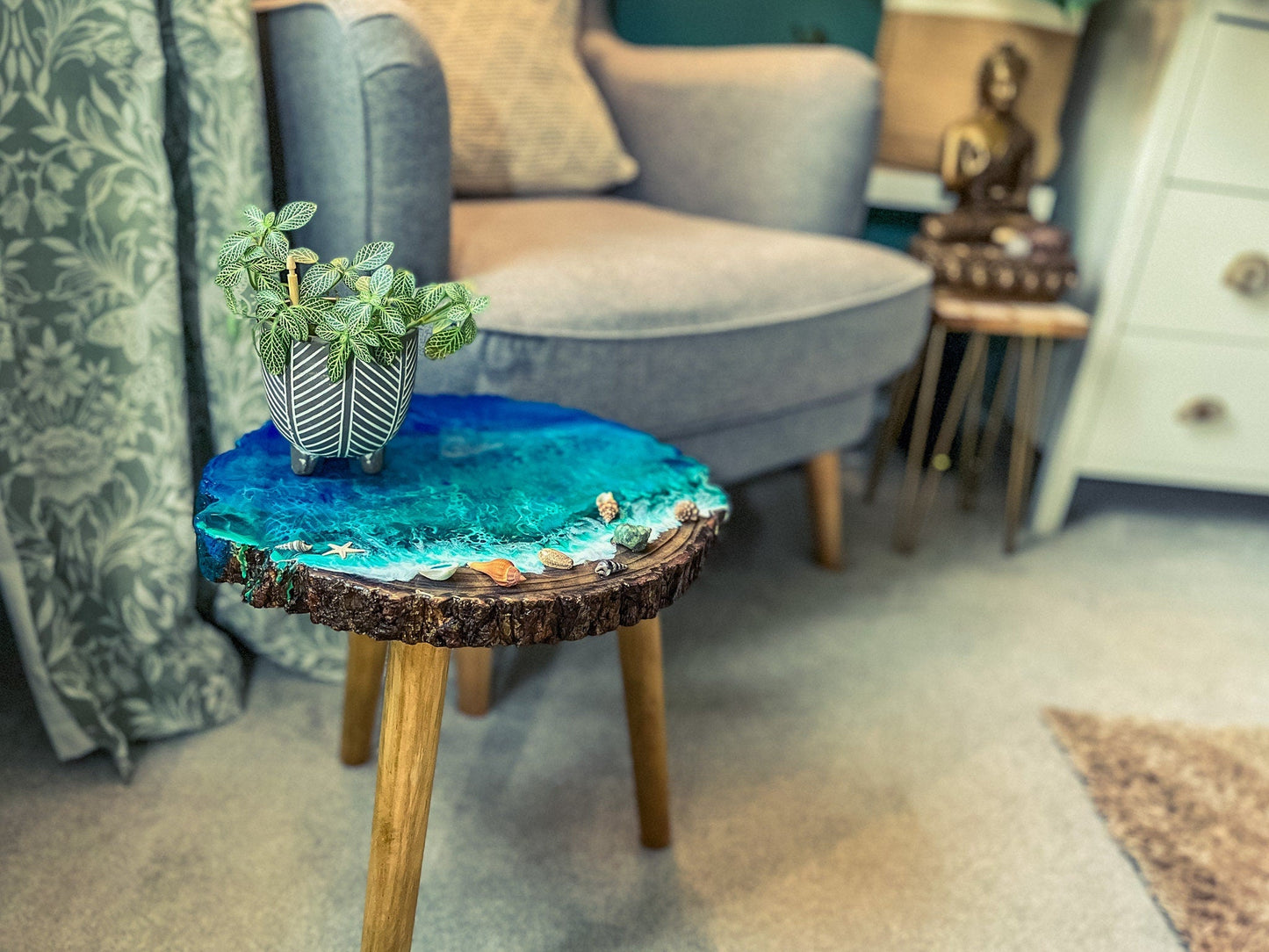 Plant Stand Bohemian Sustainable Natural Wooden Legs mossartbyrishstudio