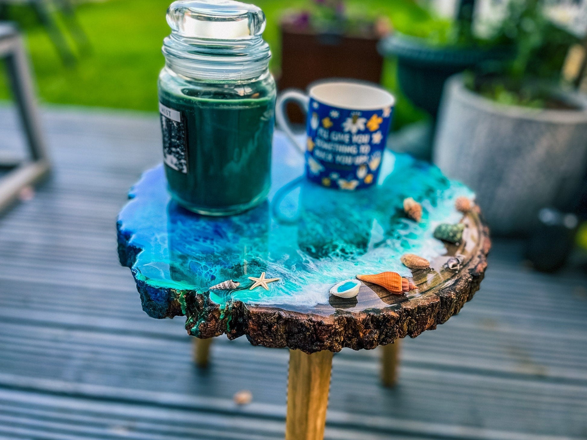 Plant Stand Bohemian Sustainable Natural Wooden Legs mossartbyrishstudio