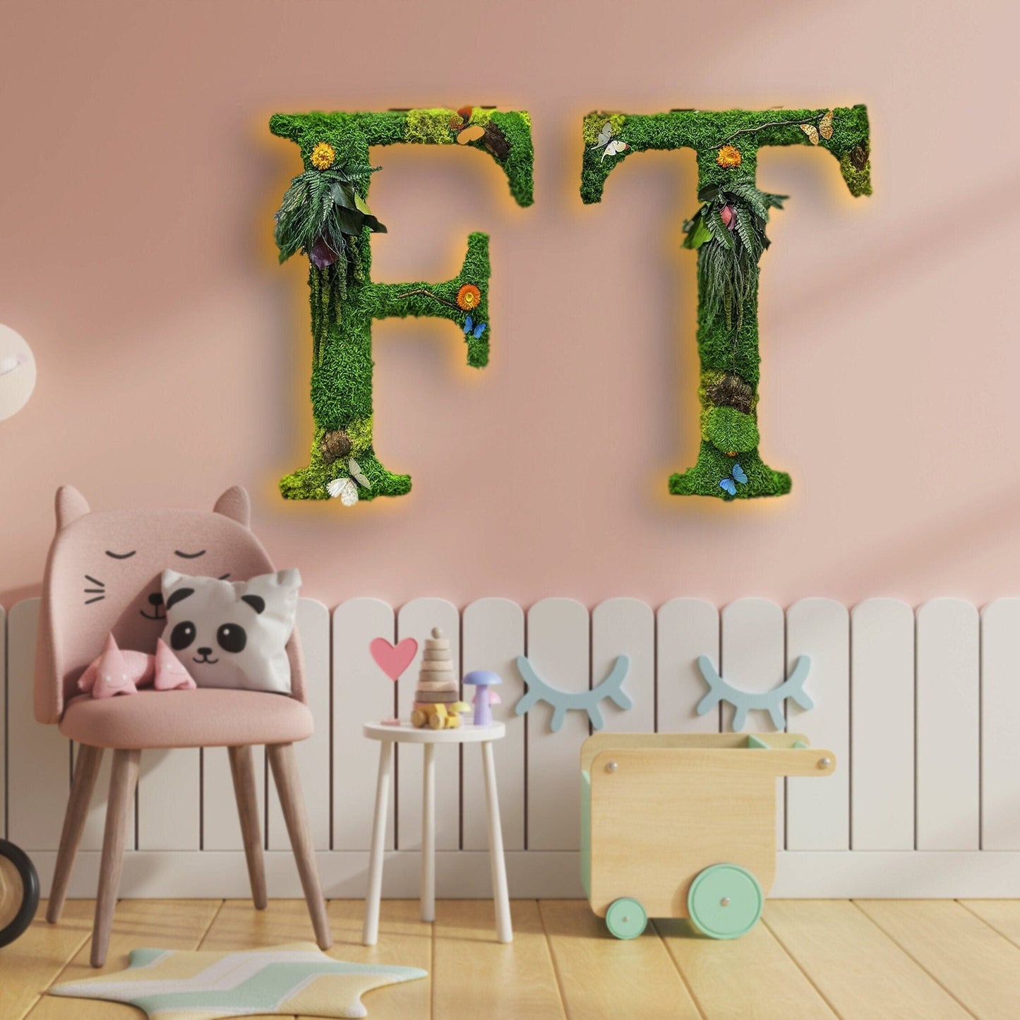 Custom Backlit Wall Letters | Moss Letters logo With Light | RishStudio mossartbyrishstudio