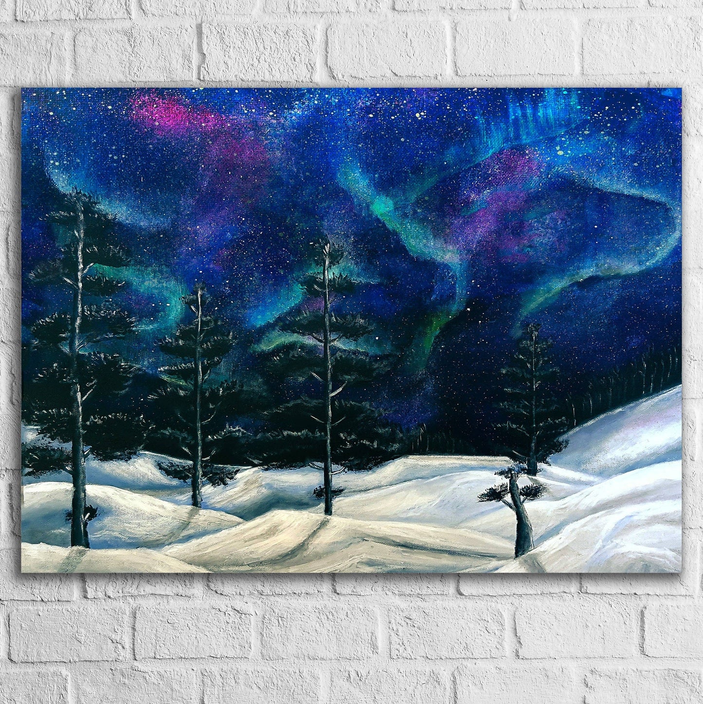 Northern Lights Acrylic Painting| northern light painting RishStudio