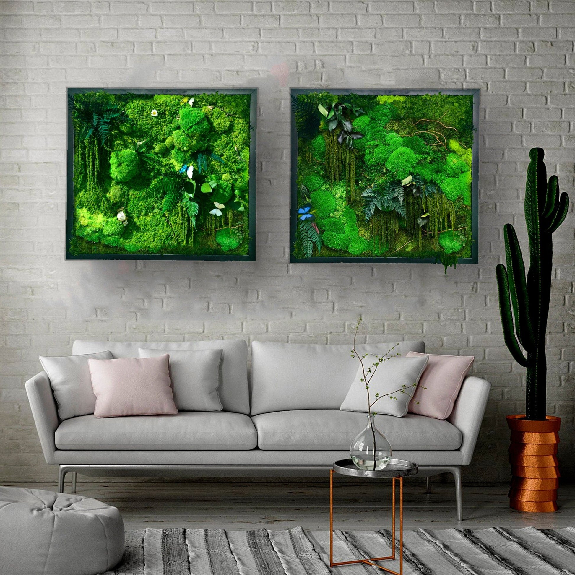 Moss Wall Art | Moss Wall Art set of two 50 x 50 CM RishStudio