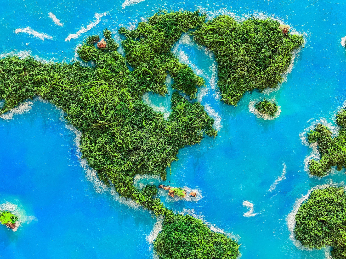 Moss World Map Wall Art | 3D Botanical Earth Map | Preserved Moss Wall Decor | Eco-Friendly Living Wall Art | Nature-Inspired Home Decor mossartbyrishstudio