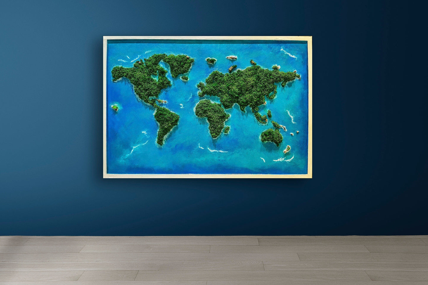 Moss World Map Wall Art | 3D Botanical Earth Map | Preserved Moss Wall Decor | Eco-Friendly Living Wall Art | Nature-Inspired Home Decor mossartbyrishstudio