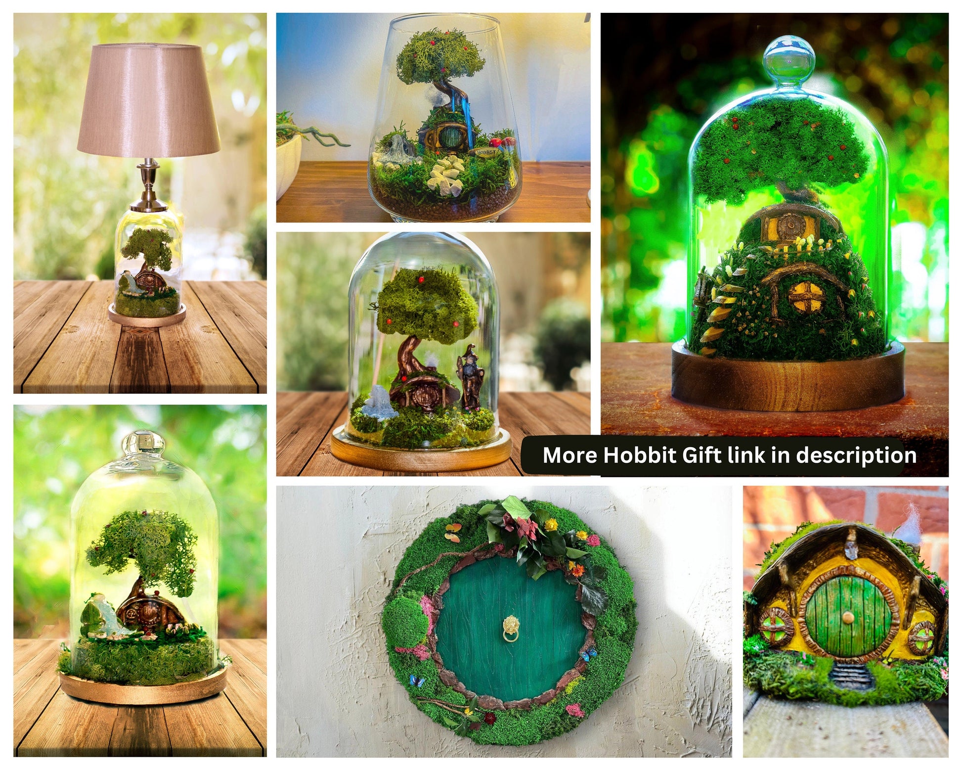 Hobbit Table lamp | Glass Cloche lamp | Lord of The Rings RishStudio
