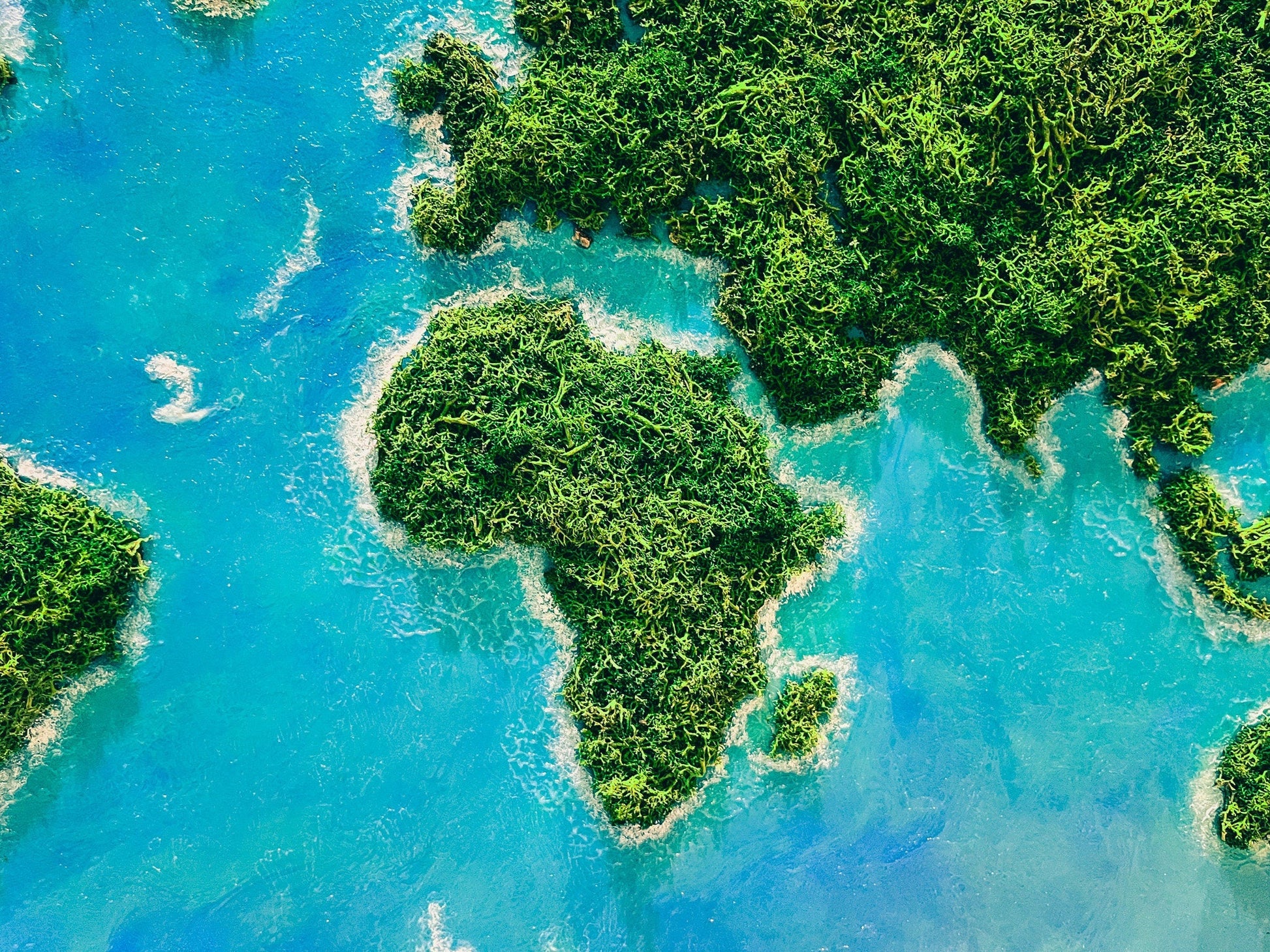 Moss World Map Wall Art | 3D Botanical Earth Map | Preserved Moss Wall Decor | Eco-Friendly Living Wall Art | Nature-Inspired Home Decor mossartbyrishstudio