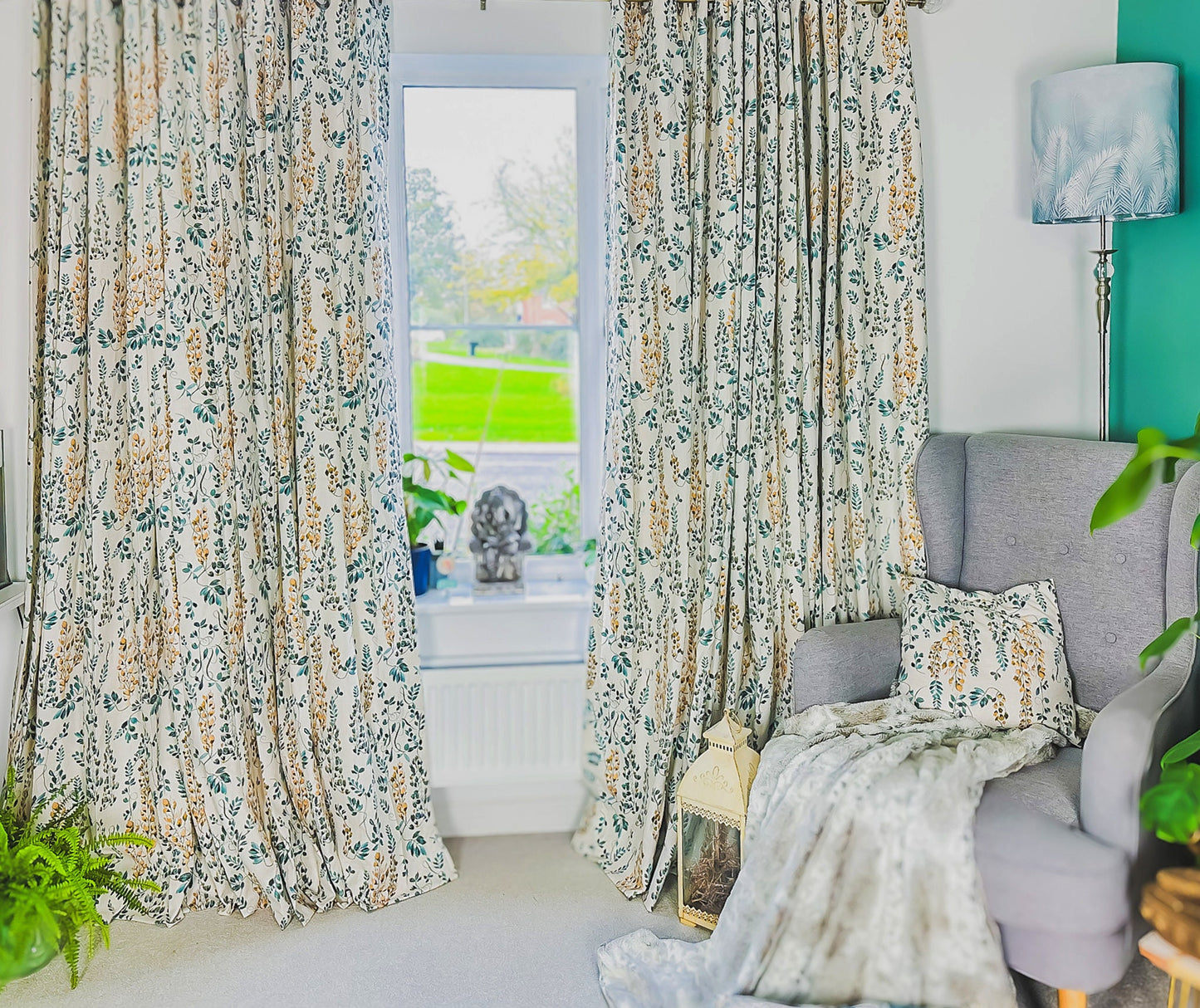 Thermal Blackout Curtains for the Bedroom Living Room, Extra Wide Blackout Lined Cotton Curtains, Free Tiebacks, Rod Pocket, Floral Curtain mossartbyrishstudio