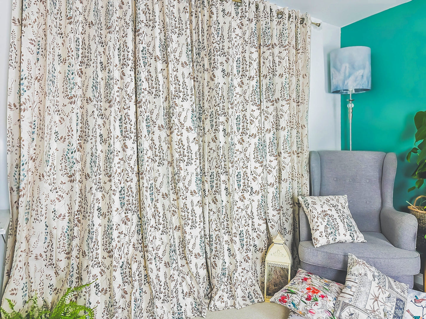 Thermal Blackout Curtains for the Bedroom Living Room, Extra Wide Blackout Lined Cotton Curtains, Free Tiebacks, Rod Pocket, Floral Curtain mossartbyrishstudio