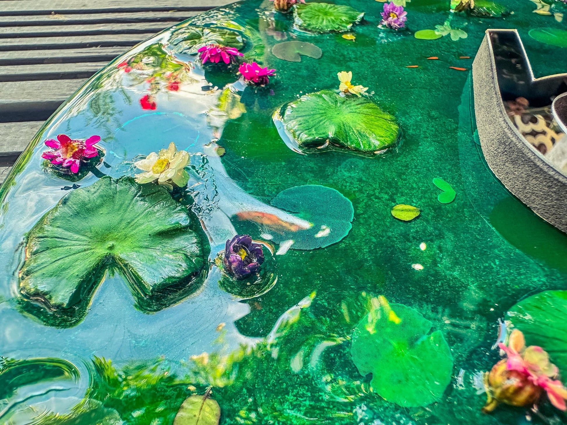 House Wall Plaques UK | House Number Sign Gloss Finishes | Koi Pond Acrylic Sign mossartbyrishstudio