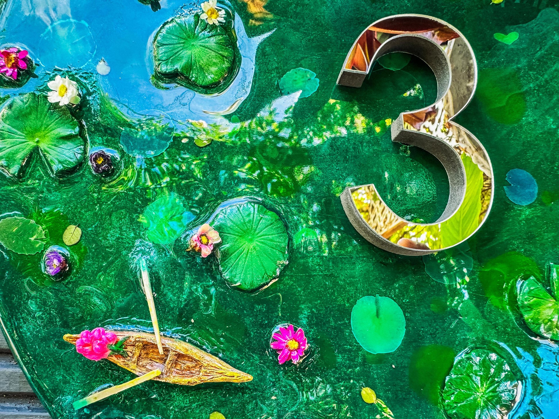 House Wall Plaques UK | House Number Sign Gloss Finishes | Koi Pond Acrylic Sign mossartbyrishstudio