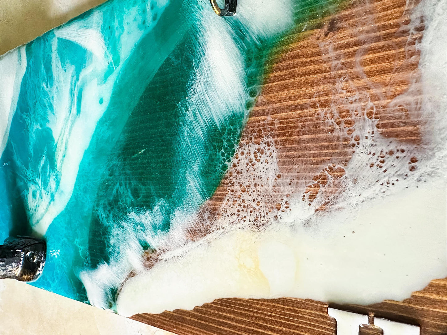 Handmade Ocean Resin Wall Hook Organizer – Coastal Whale Tail Decor mossartbyrishstudio