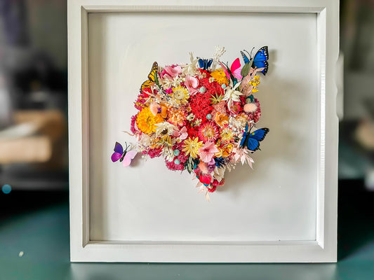 Dried Flower Art: Floral Heart Brain, Gift for Doctors Nurses mossartbyrishstudio