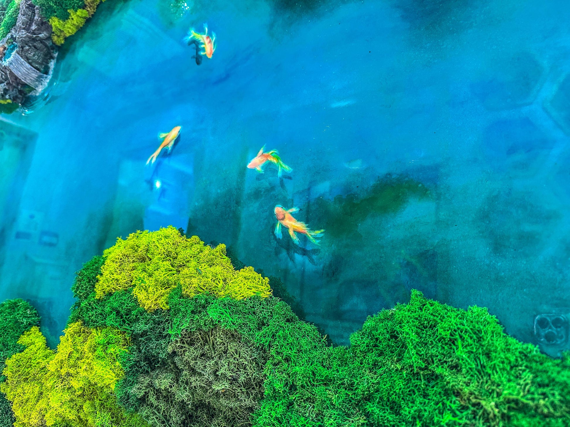 LED Moss Wall Art: Resin River, Preserved Moss Art With Nature Moss, Resin Art Wall Decor, Ocean Wall Art, Koi Pond, mossartbyrishstudio