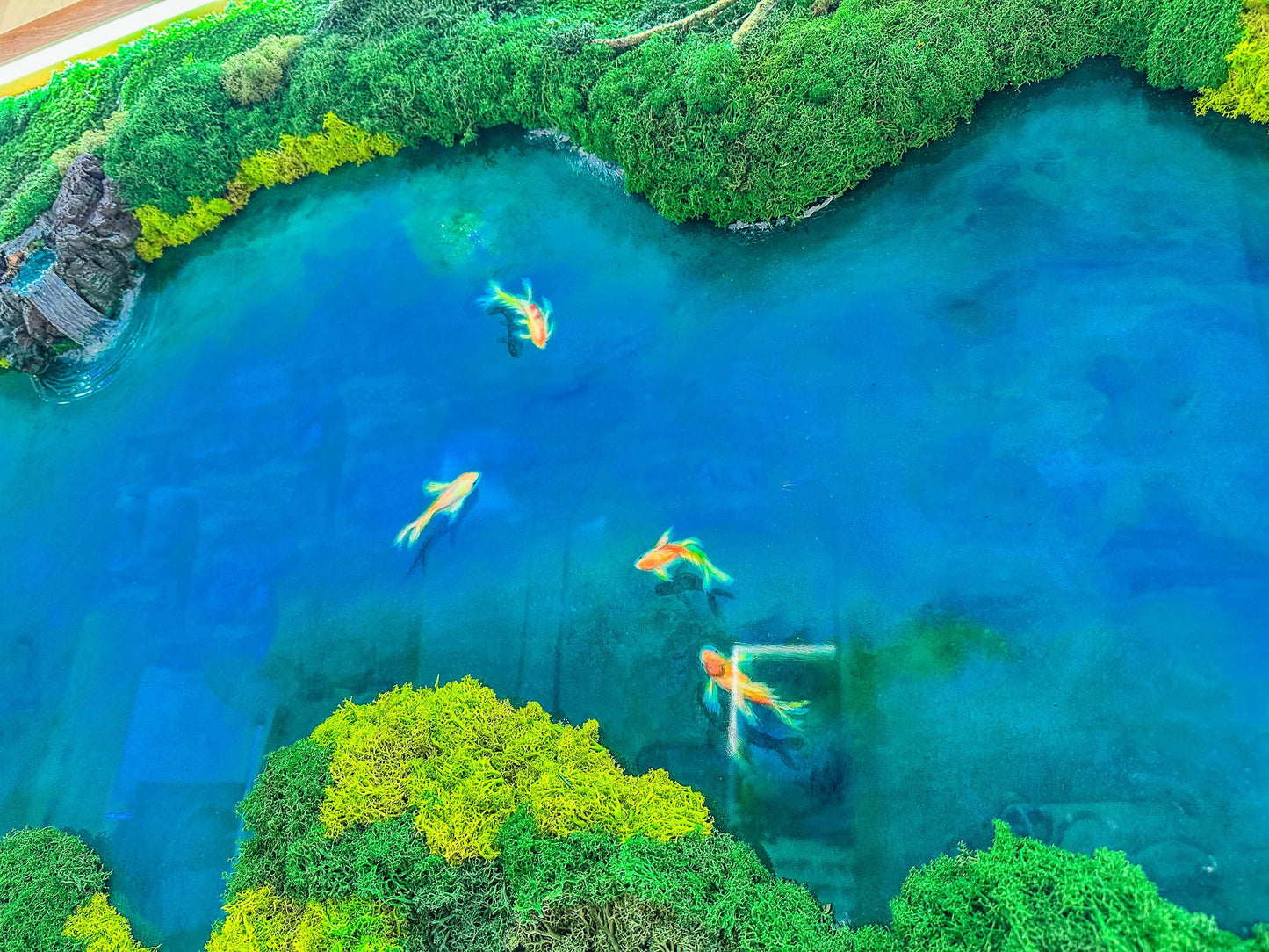 LED Moss Wall Art: Resin River, Preserved Moss Art With Nature Moss, Resin Art Wall Decor, Ocean Wall Art, Koi Pond, mossartbyrishstudio