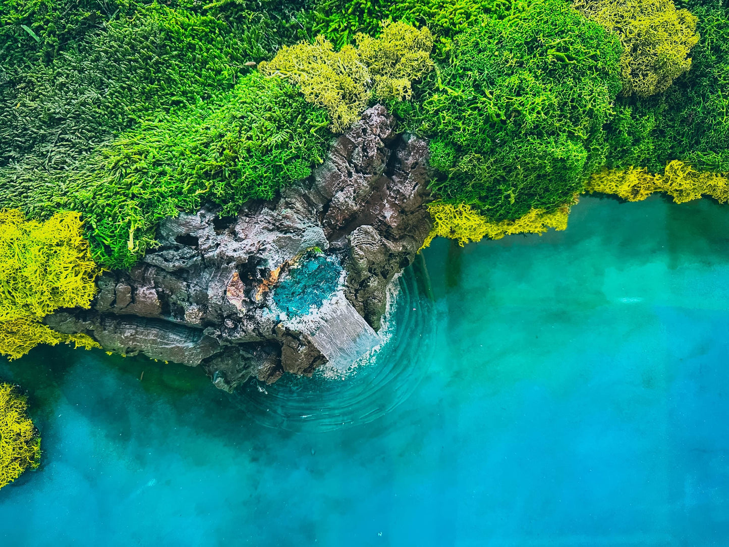 LED Moss Wall Art: Resin River, Preserved Moss Art With Nature Moss, Resin Art Wall Decor, Ocean Wall Art, Koi Pond, mossartbyrishstudio