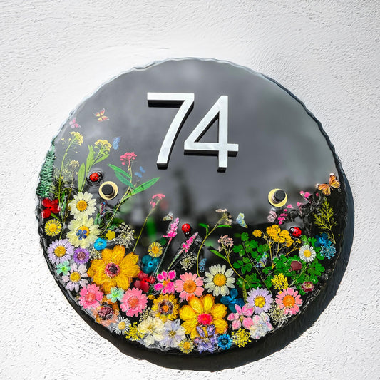 Slate House Sign | Personalised Modern House Plaque | Door Sign | House number Plaque mossartbyrishstudio