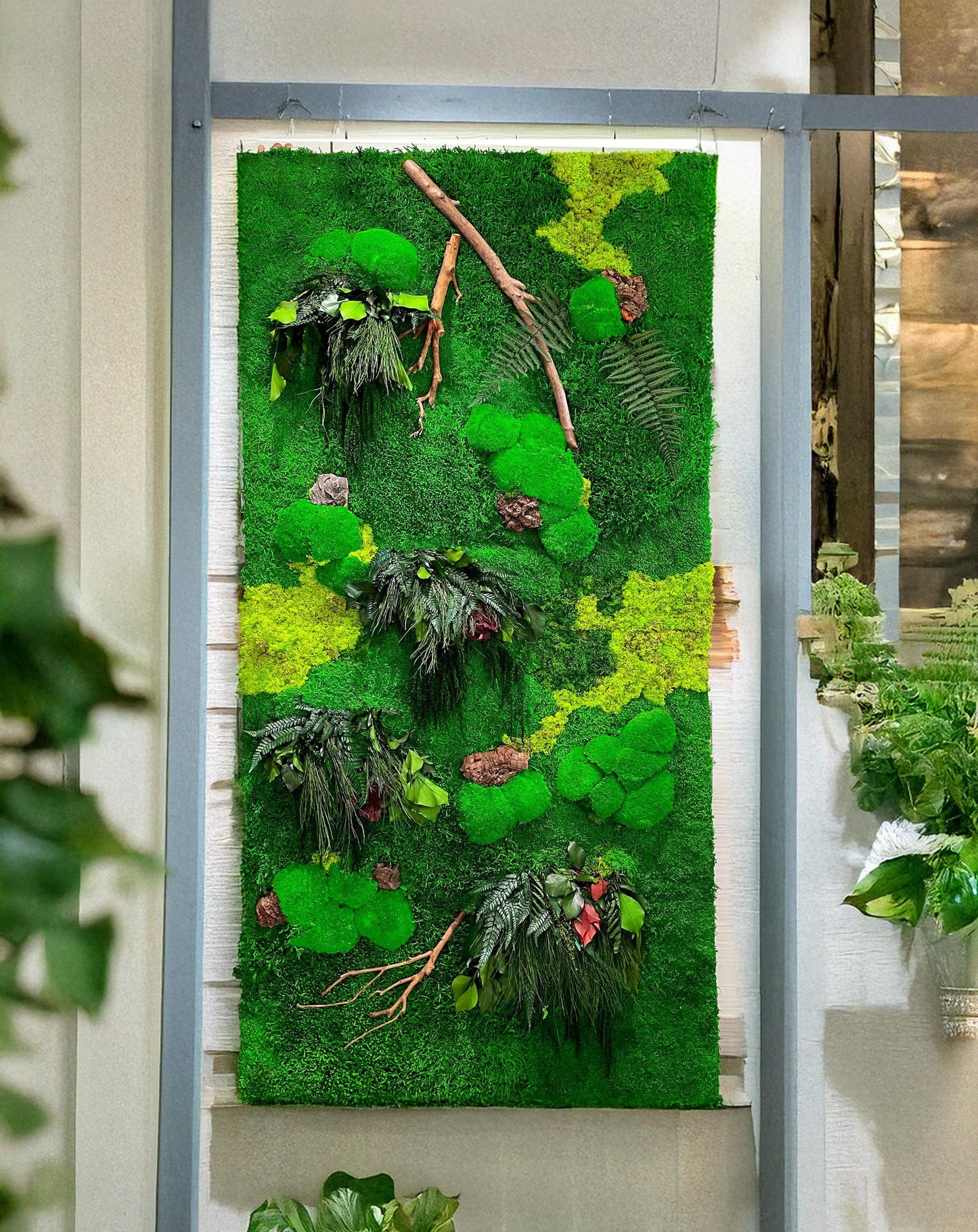 Moss Wall Art Set of Two Panels | Large Moss art RishStudio