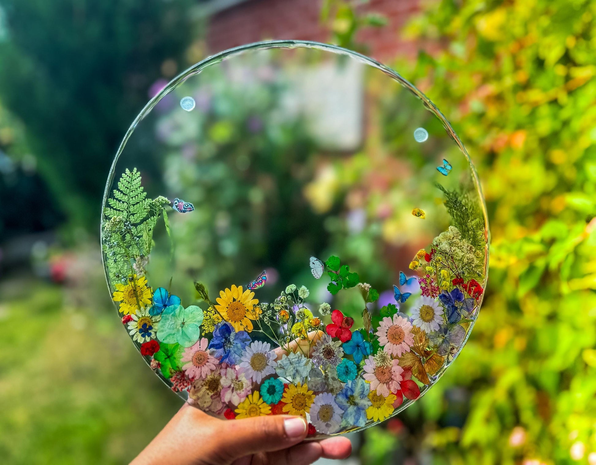Pressed Flower Glass Placemats & Coasters Set: Botanical Cottage Decor mossartbyrishstudio