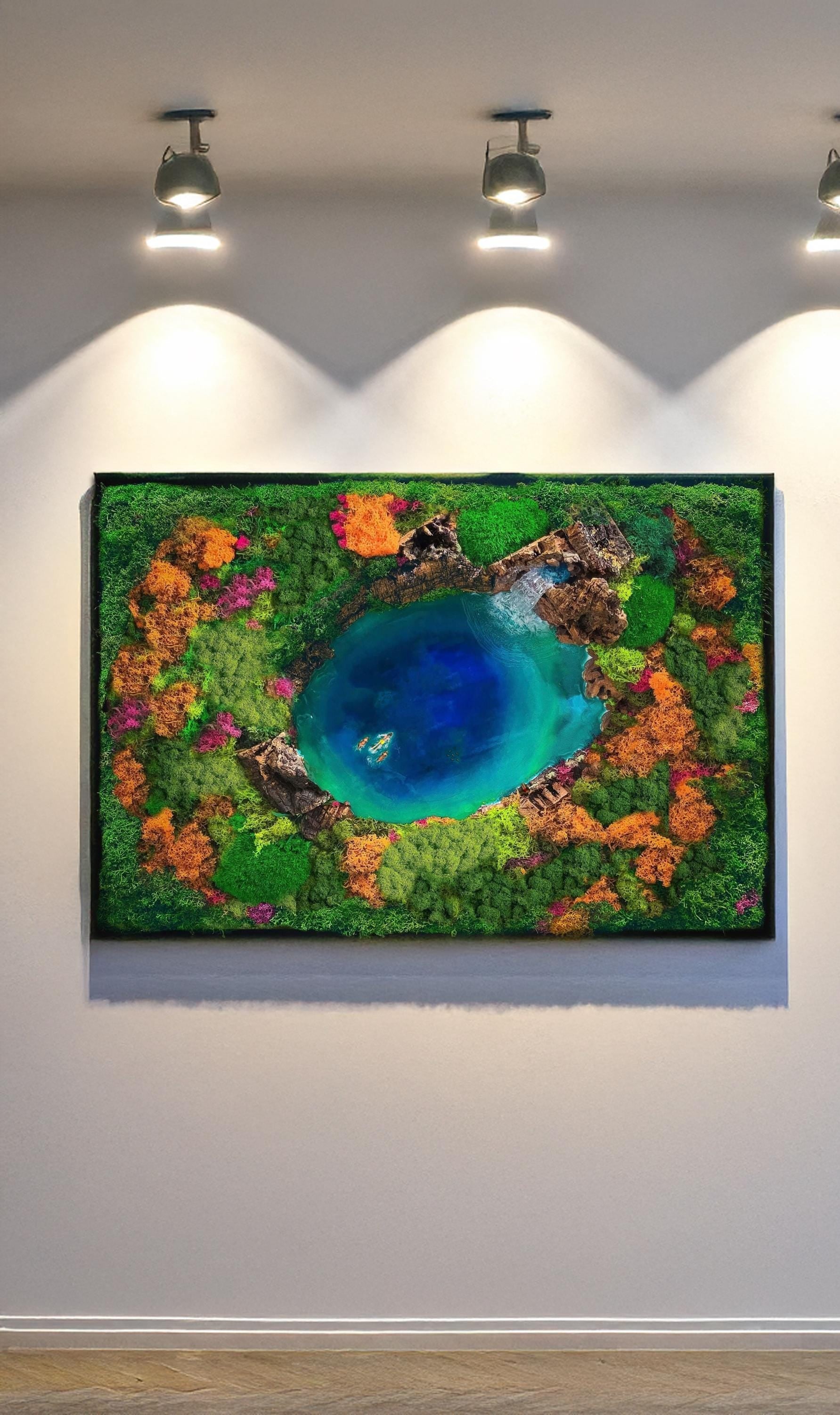 Moss Art | Ocean Wall Art | Moss Wall | Preserved Moss art mossartbyrishstudio