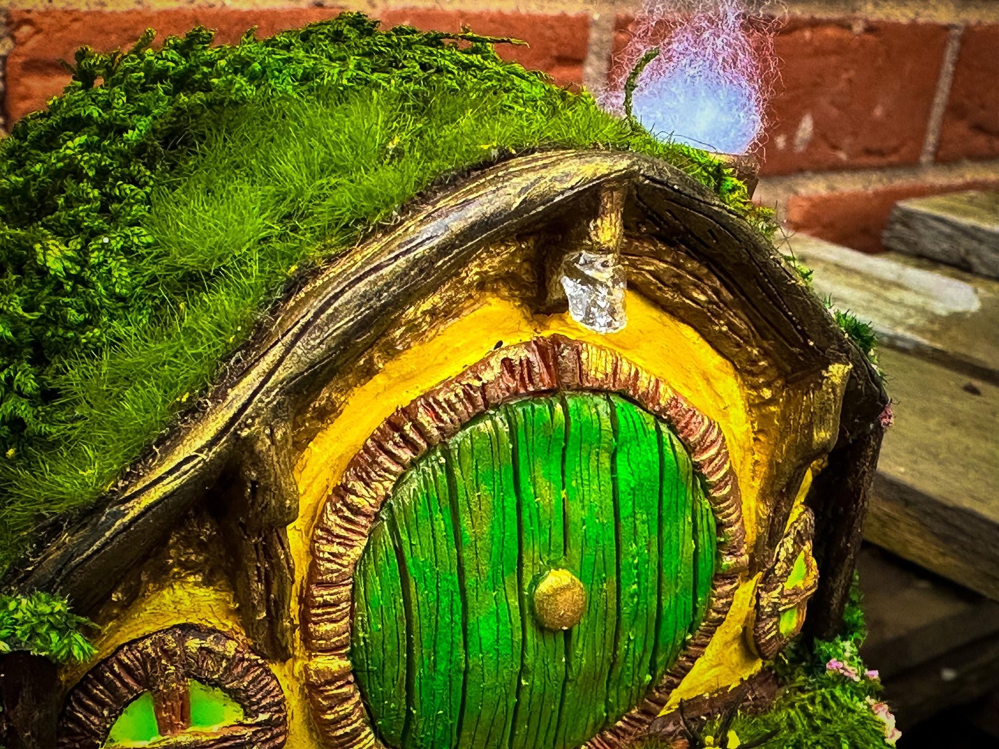 Handcrafted Hobbit House Fairy Garden | Moss-Covered Miniature Home | Enchanted Cottage Décor for Fairy Gardens & Indoor Greenery mossartbyrishstudio