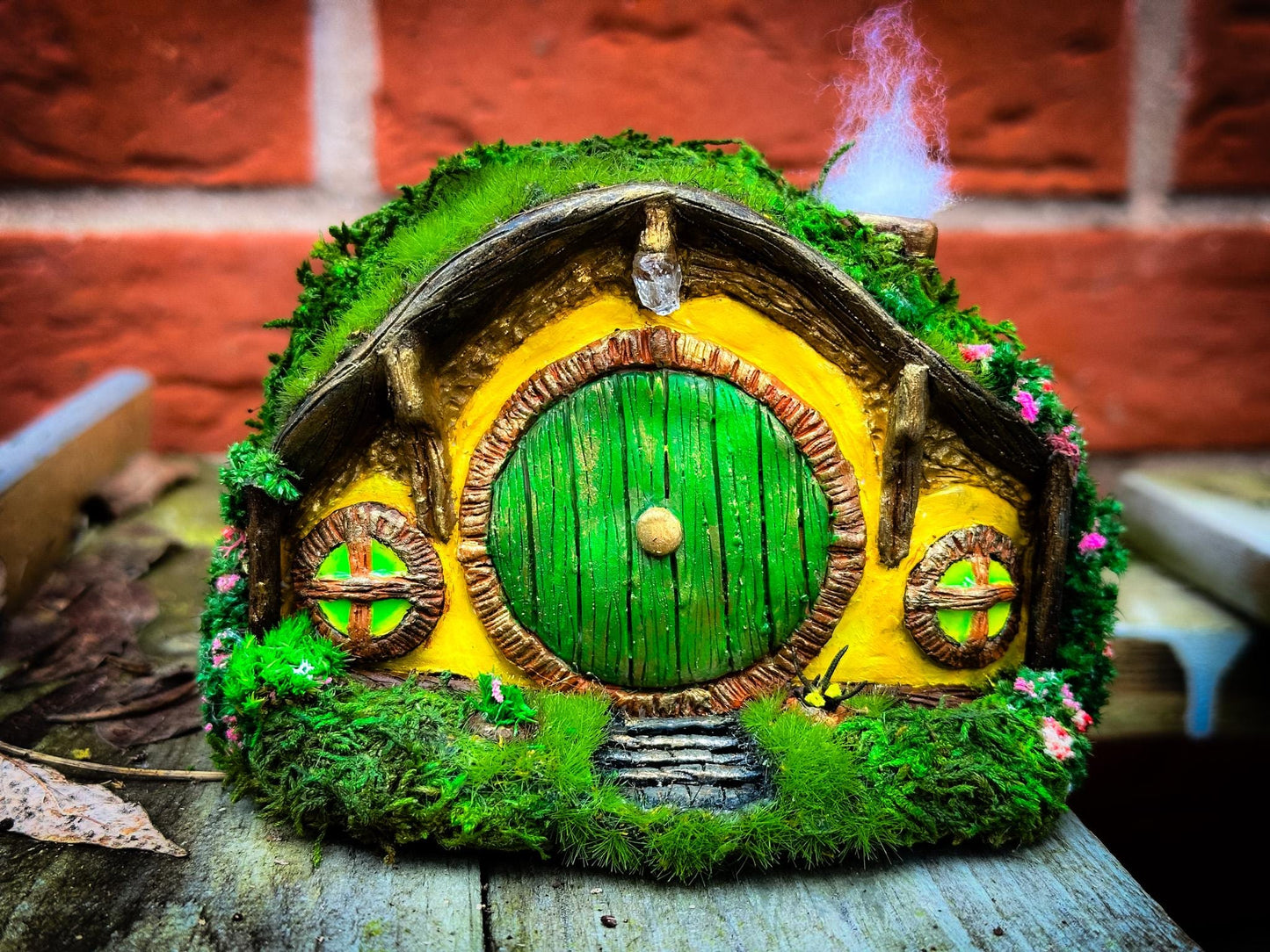Handcrafted Hobbit House Fairy Garden | Moss-Covered Miniature Home | Enchanted Cottage Décor for Fairy Gardens & Indoor Greenery mossartbyrishstudio