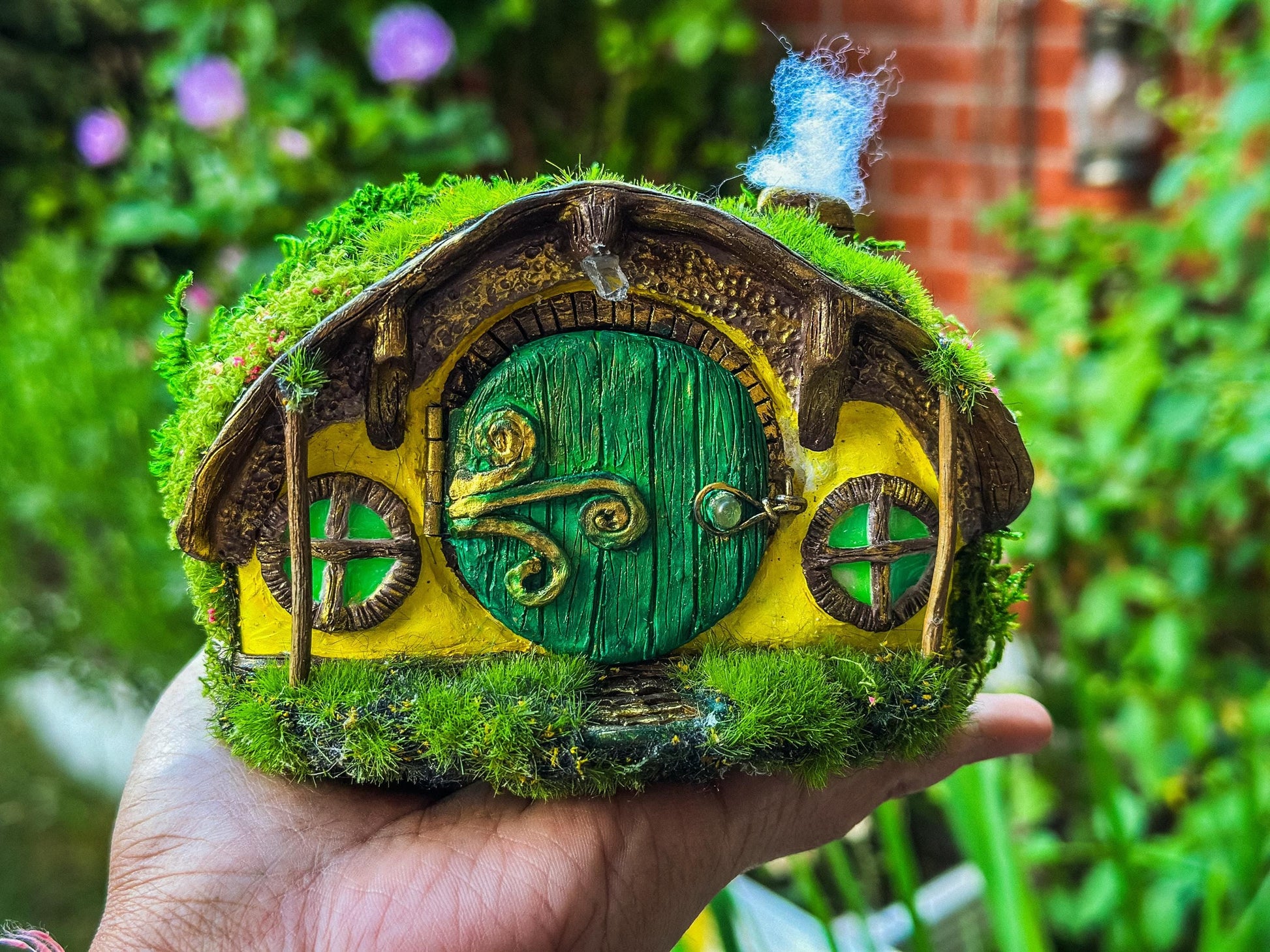 Miniature Hobbit House, Lord of the Rings Bilbo’s Front Door Hobbiton Diorama, Christmas Hobbit Ornament, Hobbitcore, mossartbyrishstudio