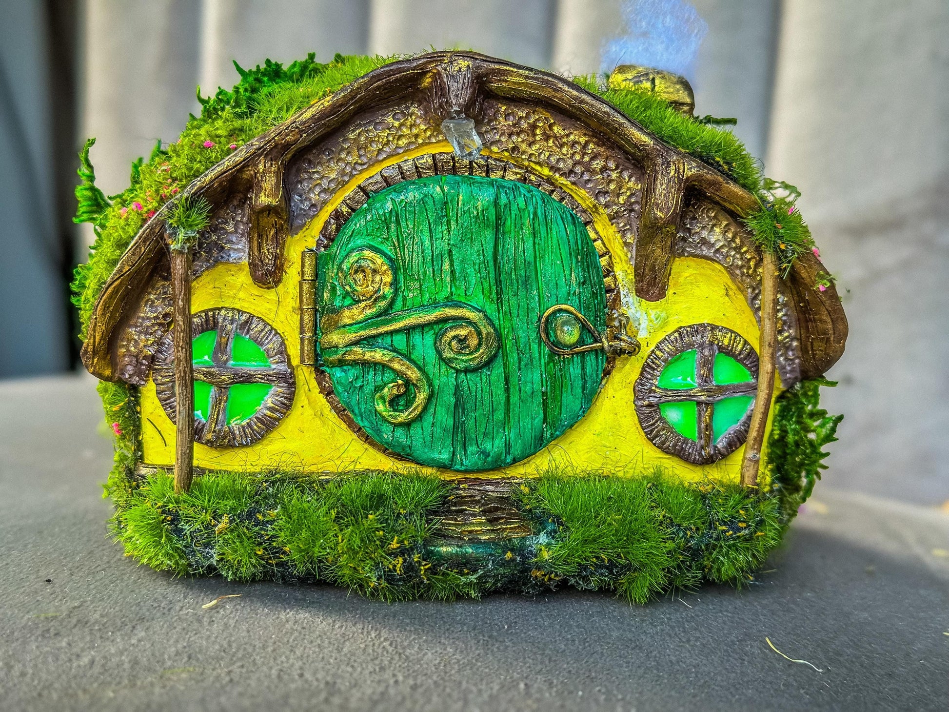 Miniature Hobbit House, Lord of the Rings Bilbo’s Front Door Hobbiton Diorama, Christmas Hobbit Ornament, Hobbitcore, mossartbyrishstudio
