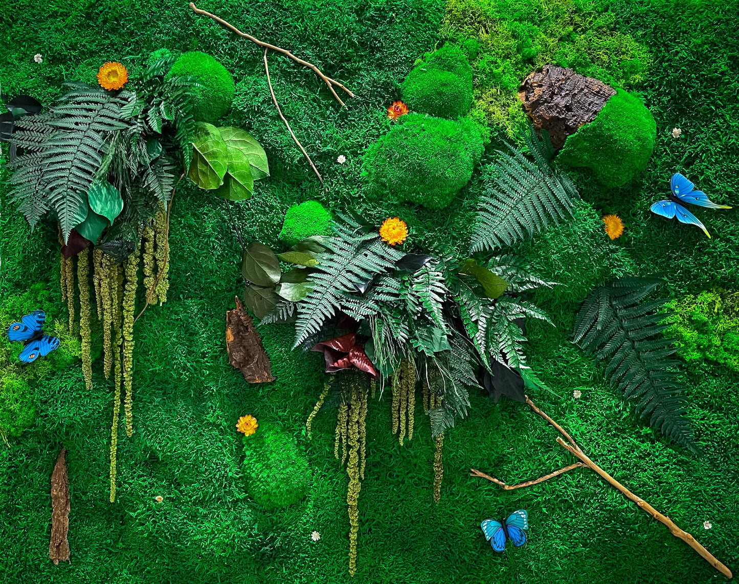 Moss Wall Art Set of Two Panels | Large Moss art RishStudio