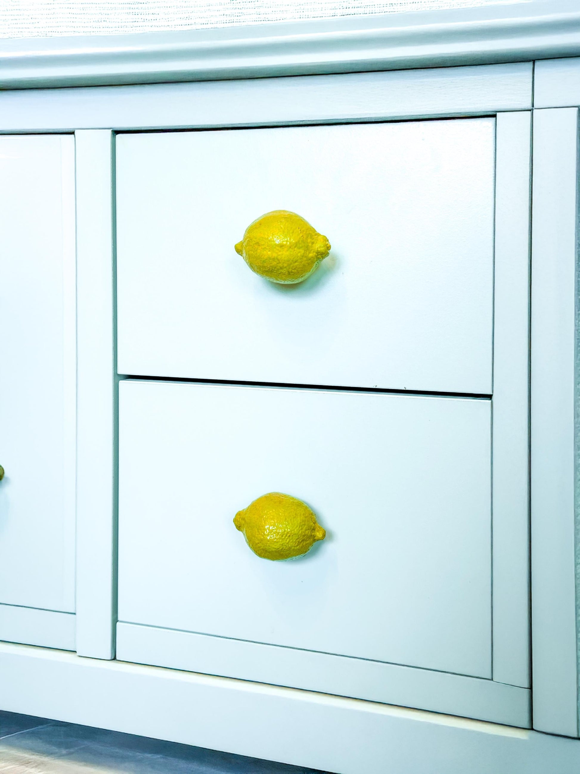 Lemon Ceramic Drawer Knob | Handcrafted Citrus Kitchen Cabinet Pull mossartbyrishstudio