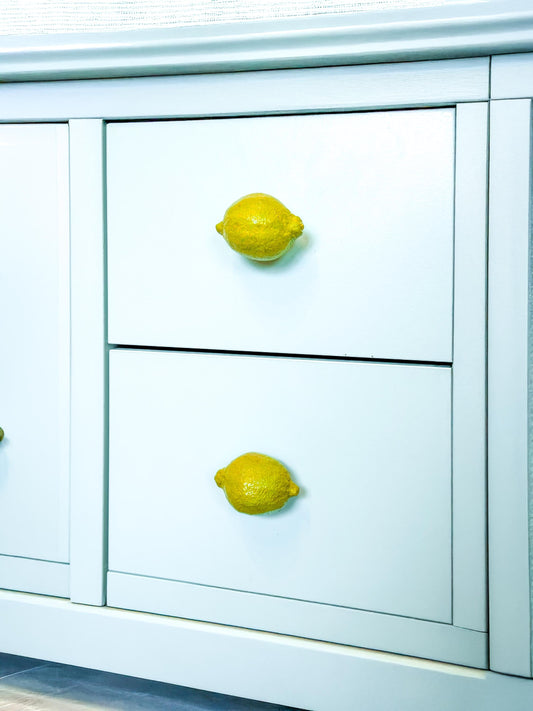 Lemon Ceramic Drawer Knob | Handcrafted Citrus Kitchen Cabinet Pull mossartbyrishstudio