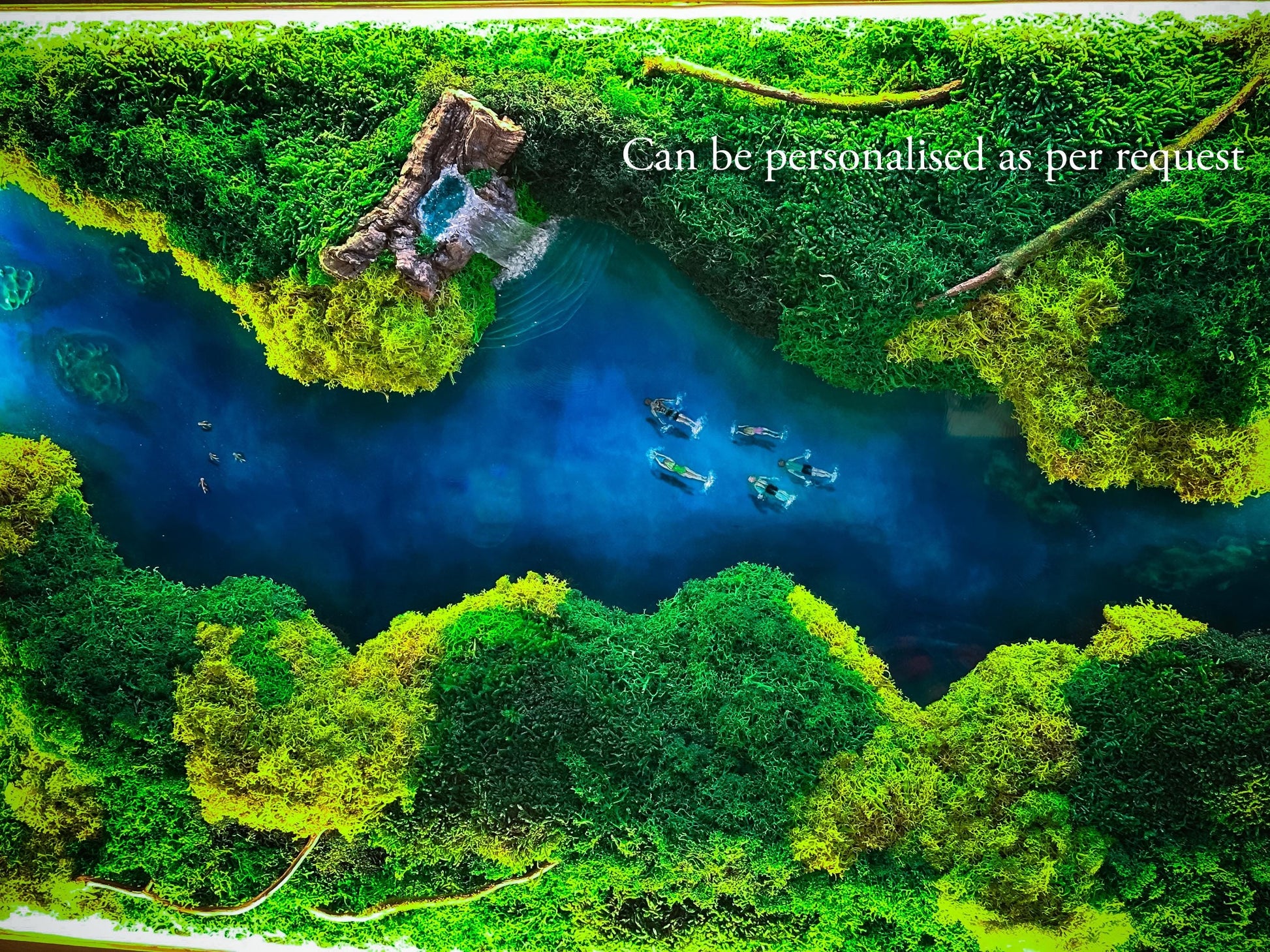 LED Moss Wall Art: Resin River, Preserved Moss Art With Nature Moss, Resin Art Wall Decor, Ocean Wall Art, Koi Pond, mossartbyrishstudio