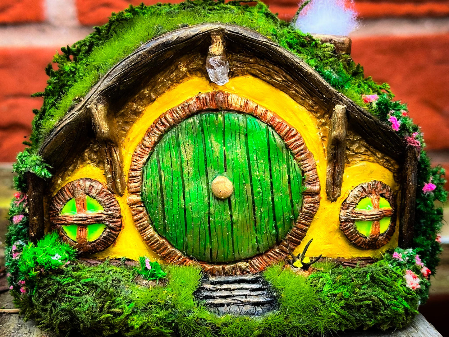Handcrafted Hobbit House Fairy Garden | Moss-Covered Miniature Home | Enchanted Cottage Décor for Fairy Gardens & Indoor Greenery mossartbyrishstudio