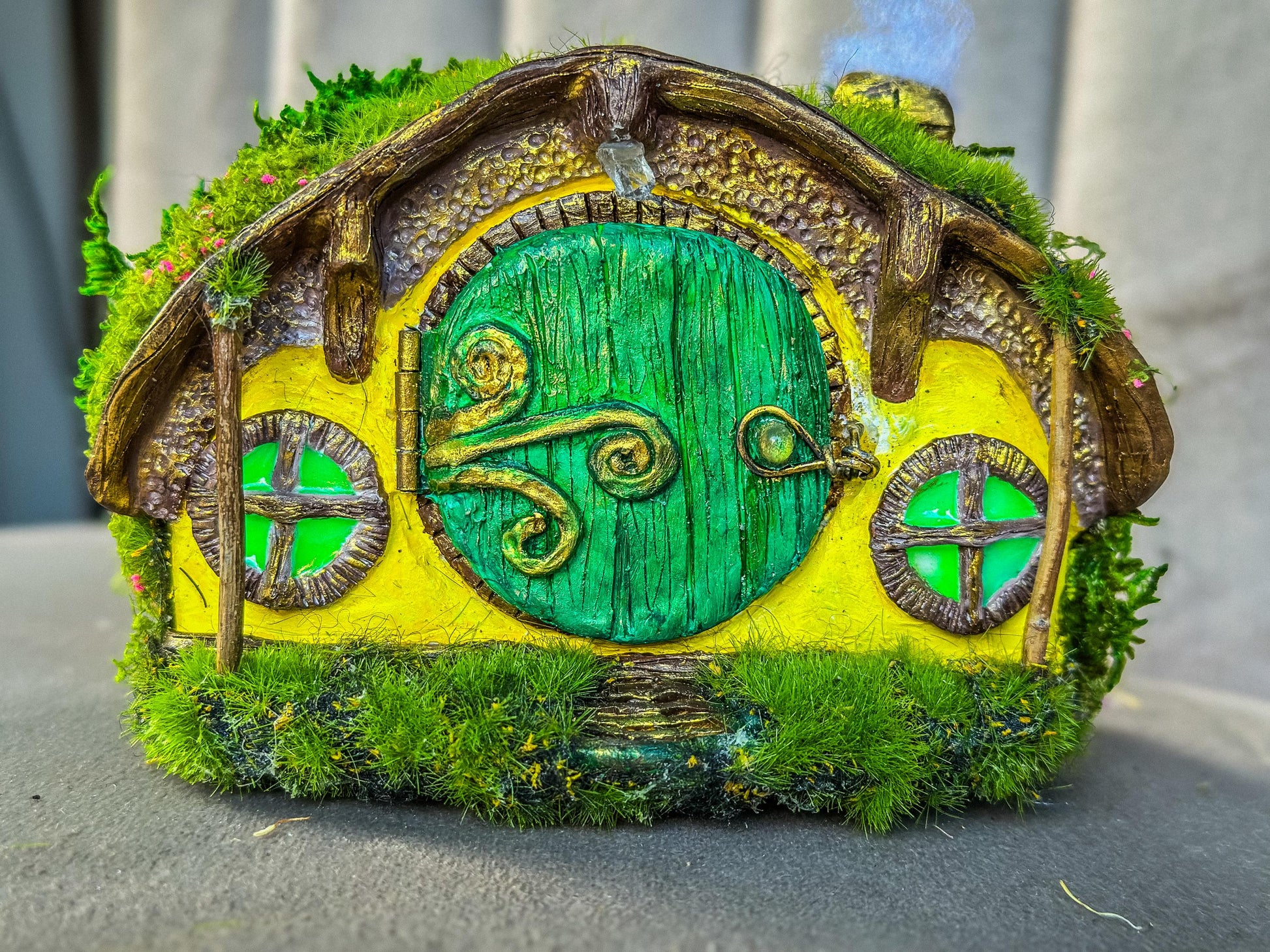 Miniature Hobbit House, Lord of the Rings Bilbo’s Front Door Hobbiton Diorama, Christmas Hobbit Ornament, Hobbitcore, mossartbyrishstudio