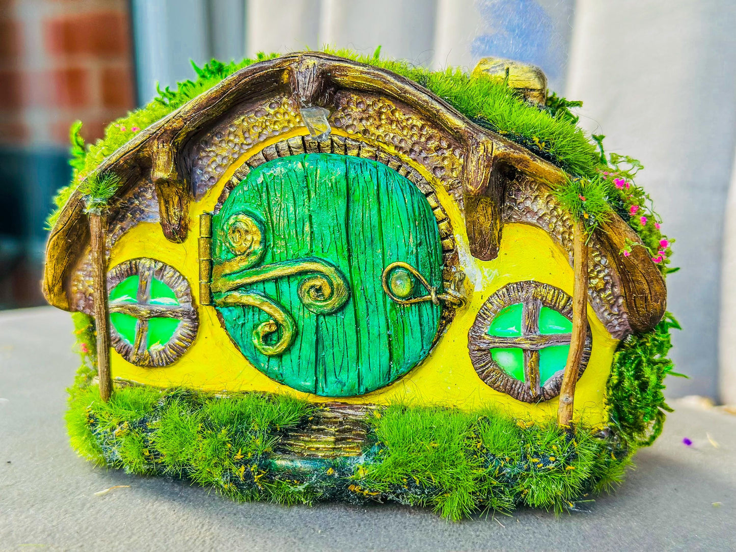 Miniature Hobbit House, Lord of the Rings Bilbo’s Front Door Hobbiton Diorama, Christmas Hobbit Ornament, Hobbitcore, mossartbyrishstudio