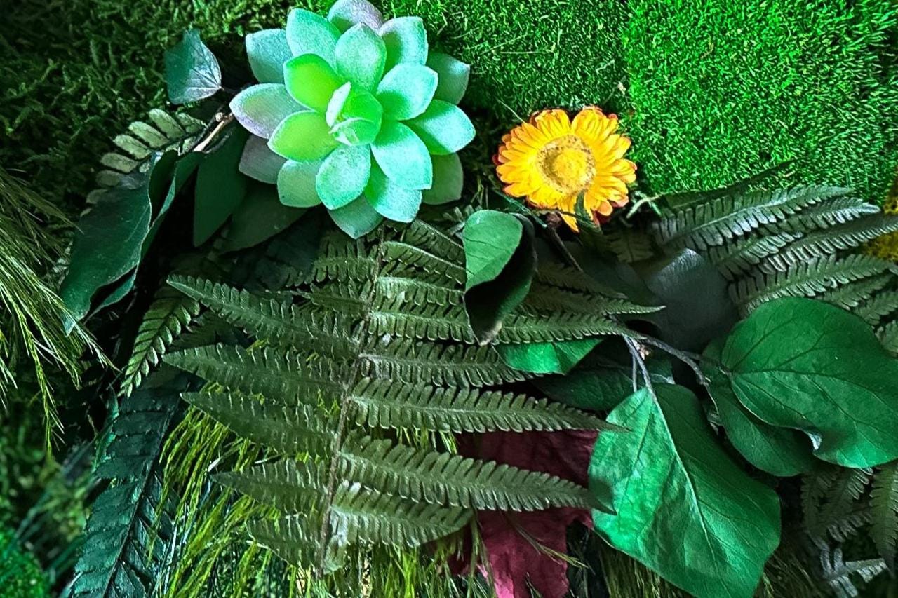 Moss Wall Art Set of Two Panels | Large Moss art RishStudio