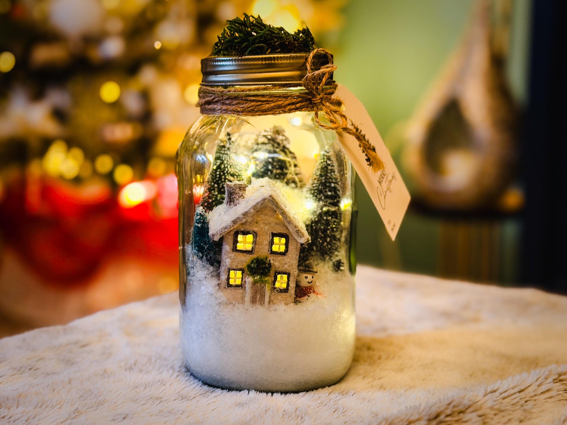 Christmas Mason Jar Light: Winter Wonderland Fairy Lights Christmas Gifts mossartbyrishstudio